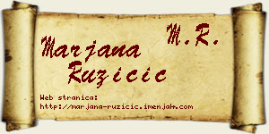 Marjana Ružičić vizit kartica